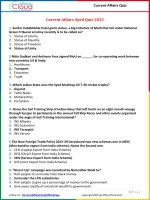 Current affairs april quiz 2015 