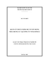 Quản lý chất lượng dự án xây dựng nhà chung cư tại công ty vinaconex 3 