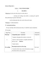 Giáo án Tiếng Anh 11 Unit 4: Volunteer work