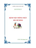 BÁO cáo tại THỰC tế BỆNH VIỆN THỐNG NHẤT hồ CHÍ MINH 