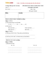 Đề thi khảo sát chất lượng đầu năm môn Toán lớp 2 trường Tiểu học số 1 Trà Sơn, Quảng Ngãi năm học 2014 - 2015