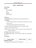Giáo án Tiếng Anh 12 Unit 1: Home life