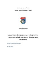Định lượng thiếc trong không khí bằng phương pháp quang phổ hấp thụ nguyên tử không ngọn lửa (GF AAS) 