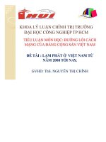 ĐỀ tài lạm PHÁT ở VIỆT NAM từ năm 2008 tới NAY 