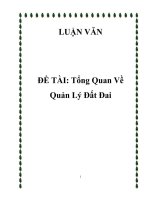 ĐỀ tài TỔNG QUAN về QUẢN lý đất ĐAI 