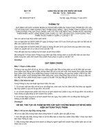 Thông tư vủa bộ y tế về cấp giấy chứng nhận an toàn thực phẩm