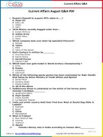 Current affairs august qa PDF 2015 by affairscloud 