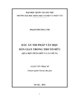 Dấu ấn thi pháp văn học dân gian trong thơ tố hữu 