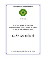 Đánh giá hiện trạng suy thoái cam sành trồng tại Bắc Quang, Hà Giang và một số giải pháp khắc phục