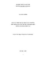 Quản lý thiết bị dạy học ở các trường phổ thông dân tộc nội trú tỉnh điện biên trong giai đoạn hiện nay