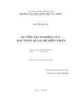 Sự tồn tại nghiệm của bài toán quan hệ biến phân 