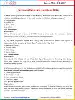 Current affairs question  answer PDF   july 2016 by affairscloud 
