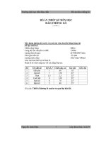 ĐỒ án THIẾT kế môn học đào CHỐNG lò