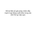 Một số giải pháp nhằm đẩy mạnh hoạt động xuất khẩu trong các DN FDI tại việt nam
