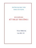ĐỒ án môn học kỹ THUẬT THI CÔNG 1 