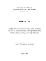 Nghiên cứu nồng độ AFP (alpha feto protein) và một số chỉ số hóa sinh trên bệnh nhân ung thư gan đến khám tại bệnh viện hữu nghị 