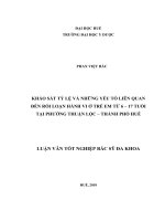 Khảo sát tỷ lệ và những yếu tố liên quan đến rối loạn hành vi ở trẻ em từ 6 – 17 tuổi tại Phường Thuận Lộc – TP.Huế