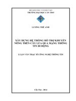 Luận văn thạc sĩ công nghệ thông tin xây dựng hệ thống hỗ trợ qua mạng thông tin di động