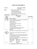 Giáo án Tiếng Anh 11 unit 12: The asian games