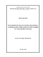 Đảng bộ huyện quảng xương thanh hóa lãnh đạo phát triển kinh tế nông nghiệp từ năm 1996 đến năm 2014 