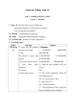Giáo án Tiếng Anh 11 Unit 7: World population