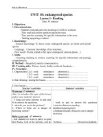 Giáo án Tiếng Anh 12 unit 10: Endangered species