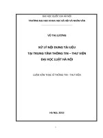 Xử lý nội dung tài liệu tại trung tâm thông tin   thư viện đại học luật hà nội 