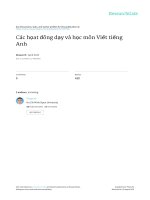 Các họat đông dạy và học môn viết tiếng anh 