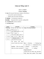 Giáo án Tiếng Anh 11 Unit 3: A party