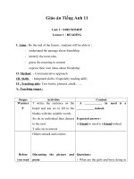 Giáo án Tiếng Anh 11 Unit 1: Friendship