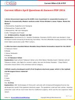 Current affairs april question  answer 2016 PDF by affairscloud 
