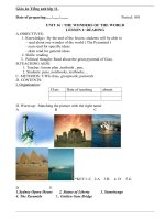 Giáo án Tiếng Anh 11 unit 16: The wonders of the world