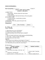 Giáo án Tiếng Anh 11 unit 12: The asian games