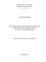 Quản lý hoạt động giáo dục đạo đức cho học sinh trường THPT bất bạt, huyện ba vì, thành phố hà nội 
