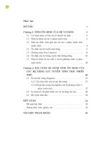 ĐỀ tài bài TOÁN SO SÁNH TÍNH ổn ĐỊNH của các hệ ĐỘNG lực TUYẾN TÍNH CHỊU NHIỄU NHỎ 