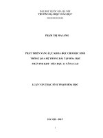 Phát triển năng lực khoa học cho học sinh thông qua hệ thống bài tập hóa học phần phi kim   hóa học 11 nâng cao 