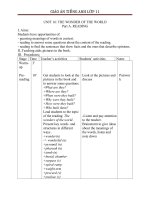 Giáo án Tiếng Anh 11 unit 16: The wonders of the world