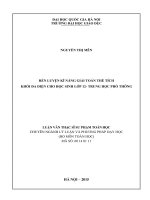 Rèn luyện kĩ năng giải toán thể tích khối đa diện cho học sinh lớp 12 trung học phổ thông 