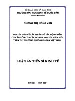 Các nhân tố tác động đến cấu trúc vốn của doanh nghiệp niêm yết trên thị trường chứng khoán Việt Nam