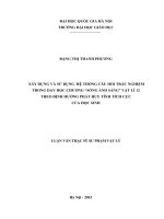 Xây dựng và sử dụng hệ thống câu hỏi trắc nghiệm trong dạy học chương sóng ánh sáng vật lí 12 theo định hướng phát huy tính tích cực của học sinh 