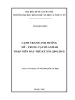 Cạnh tranh ảnh hưởng mỹ   trung tại myanmar thập niên đầu thế kỷ XXI ( 2001 2011) 