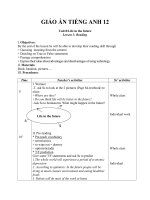 Giáo án Tiếng Anh 12 unit 8: Life in the future