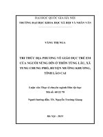 Tri thức địa phương về giáo dục trẻ em của người nùng dín ở thôn tùng lâu, xã tung chung phố, huyện mường khương, tỉnh lào cai 