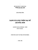 LUẬN văn DẠNG KILLING TRÊN đại số LIE nửa đơn 