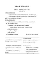 Giáo án Tiếng Anh 12 unit 5: Higher education