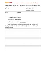 Đề thi khảo sát chất lượng đầu năm môn Tiếng Việt lớp 2 trường Tiểu học số 1 Trà Sơn, Quảng Ngãi năm học 2014 - 2015