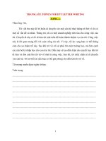 TOPICS FOR EPT LETTER WRITING dịch 