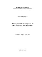 Phép nội suy và ứng dụng giải một số dạng toán phổ thông (LV01843)