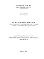 Xây dựng và sử dụng hệ thống bài tập chương Cơ sở của nhiệt động lực học Vậ 10 nâng cao nhằm bồi dưỡng học sinh giỏi