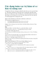 Các dạng toán cực trị hàm số cơ bản và nâng cao